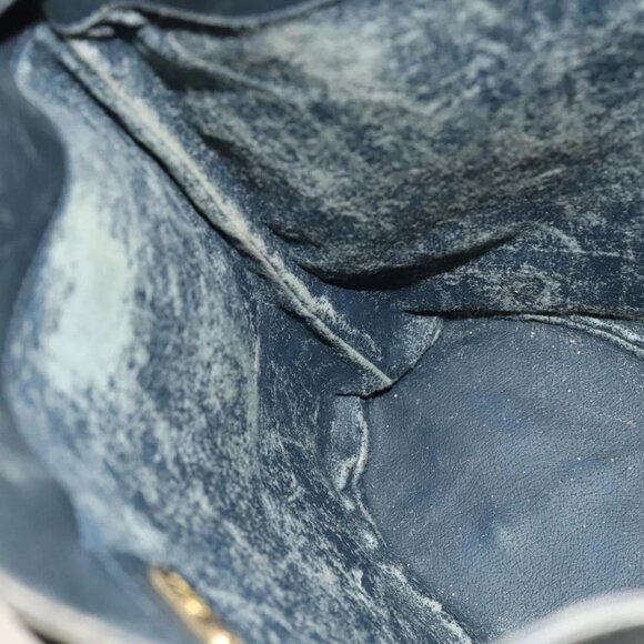 GUCCI Micro GG Supreme Sherry Line Shoulder Bag PVC Navy Gold Auth 125756 - Picture 13 of 16